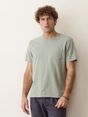 Marine Layer | Luxe Slub Pocket Tee Shirt - Iceberg Green ; Mens M